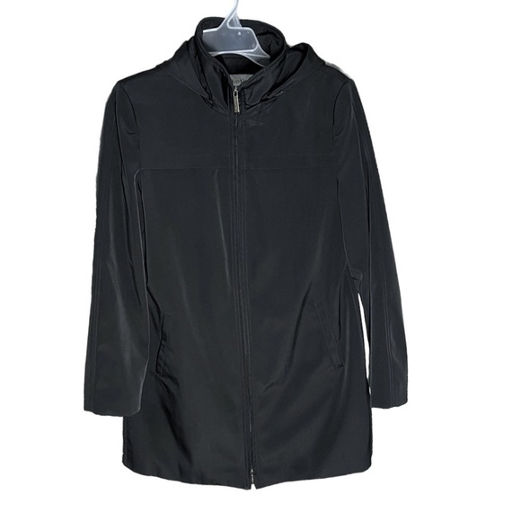 EUC Calvin Klein Long Black Removable Hooded Jacket Size M - Picture 1 of 10